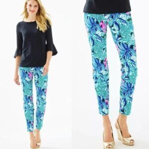 Lilly Pulitzer Kelly High Rise Skinny Ankle Pant in Maldives Green Hype It Up 12